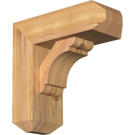Ekena Millwork Olympic Craftsman Smooth Bracket w/ Offset Brace, Western Red Cedar, 5 1/2"W x 14"D x 14"H BKT0604X14X14OLY04SWR